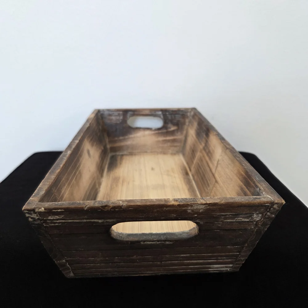 Handcrafted Wooden Bath Vanity Tray - Brown